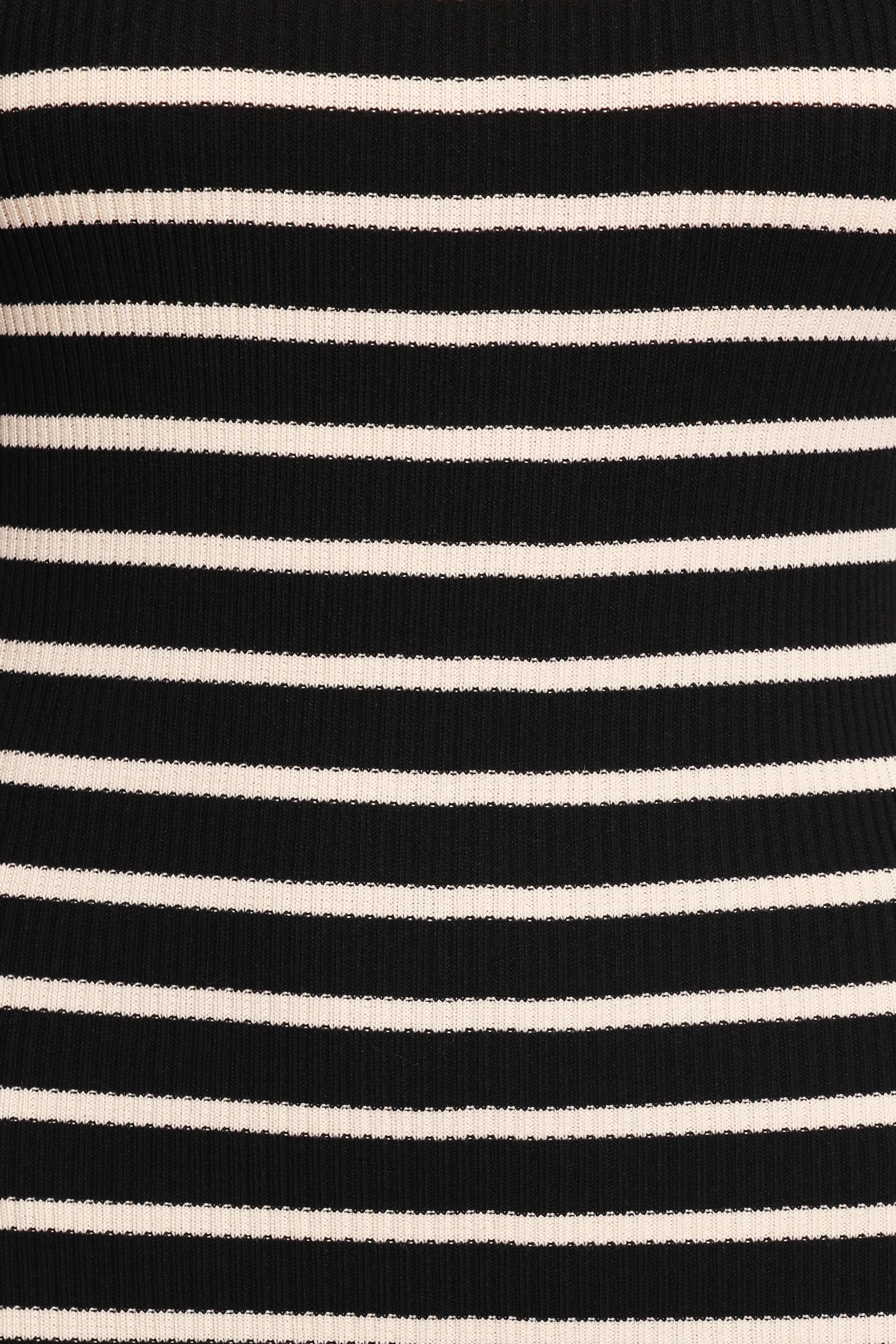 Arabella Knit Dress - Black Beige Stripe