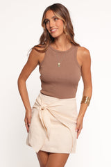 Astin Linen Mini Skirt - Oatmeal
