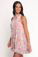 Bellamy Halterneck Mini Dress - Dreamy Bloom