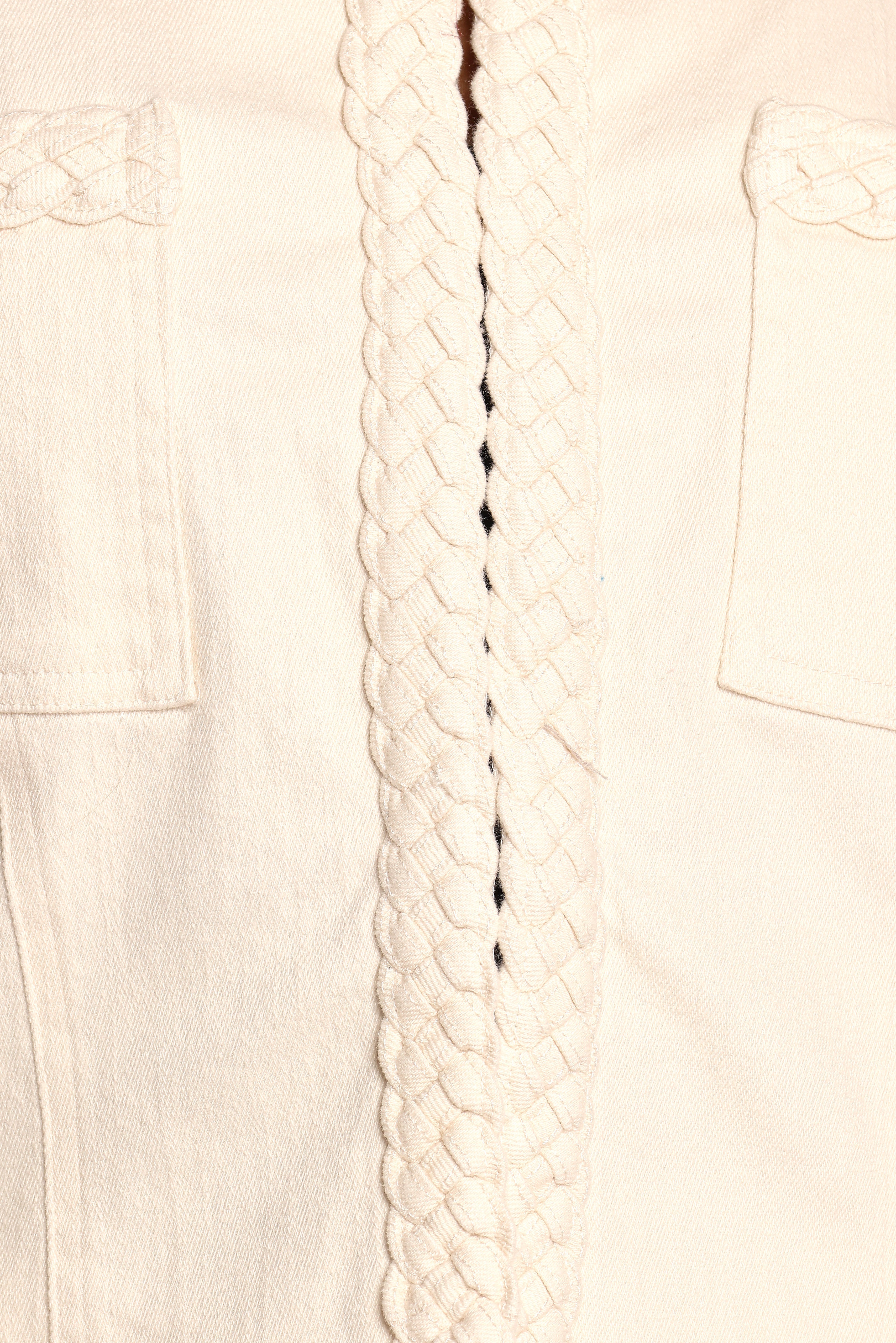 Braided Trim Crop Jacket - Ecru