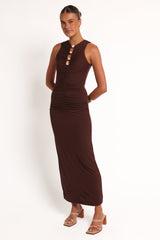 Brody Midi Dress - Chocolate
