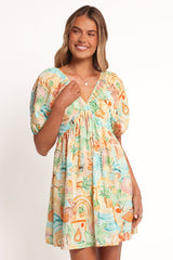 Cadhla Mini Dress - Golden Palm