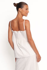 Carson Pleated Top - White