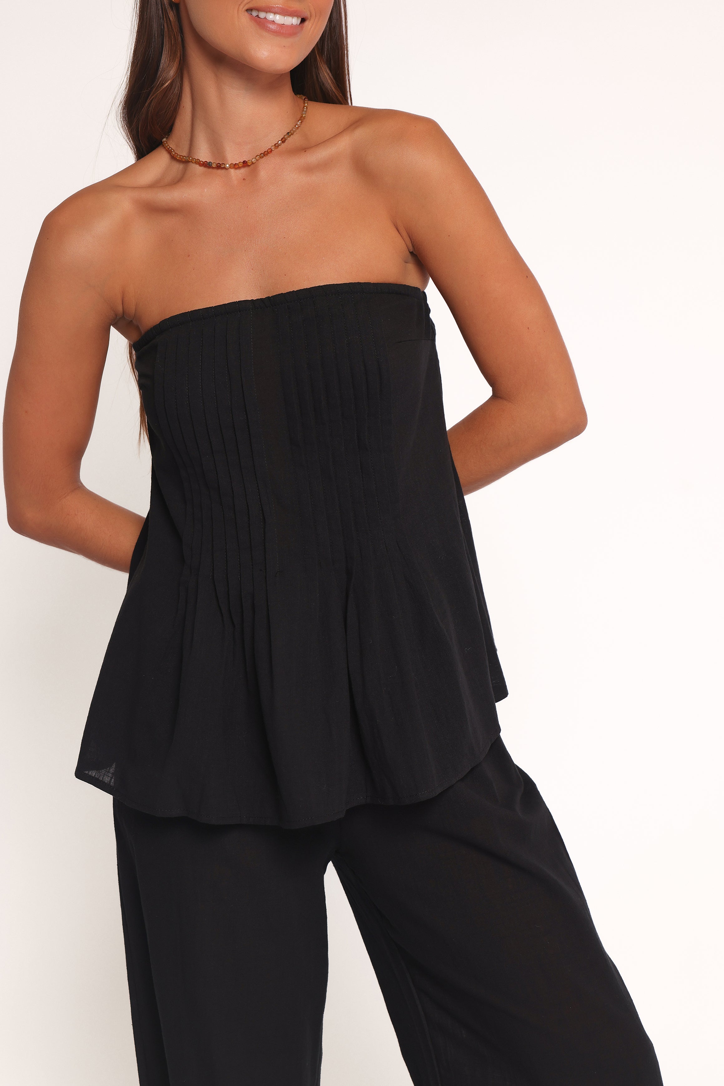 Charlie Strapless Pant Set - Black