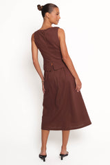 Chiaro Midi Skirt - Brown