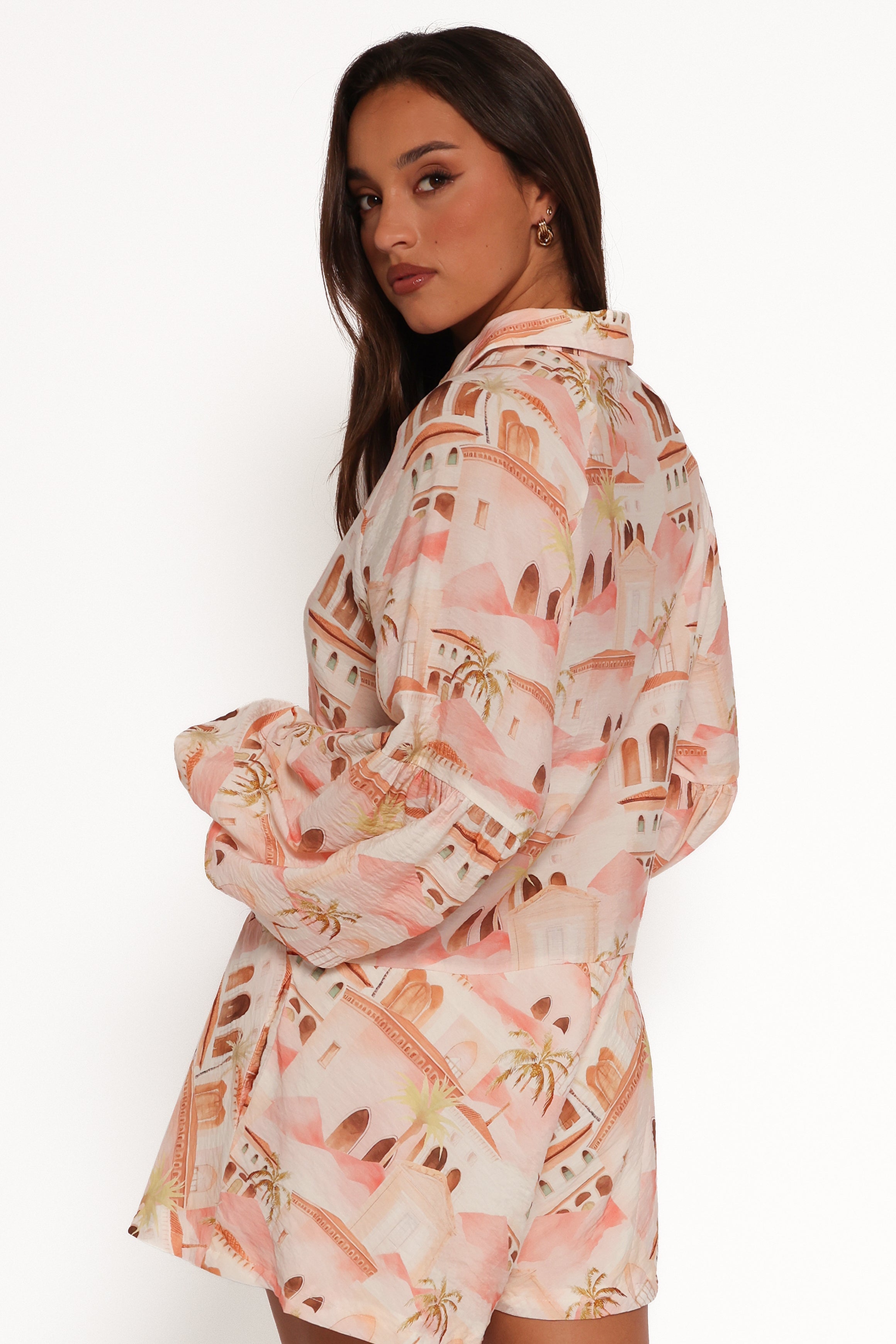 Cowper Romper - Tan Print