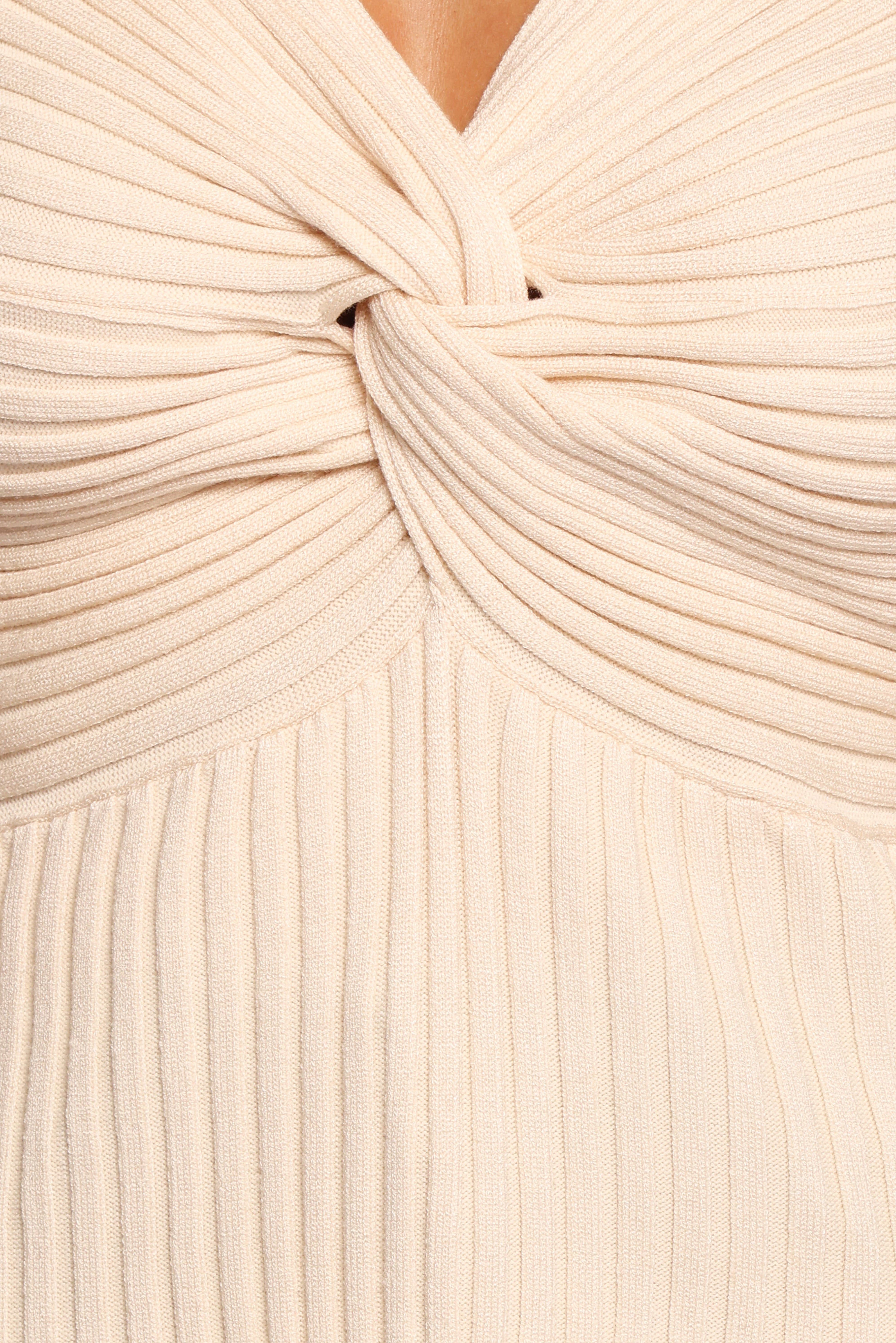 Demi Twist Detail Knit Top - Cream