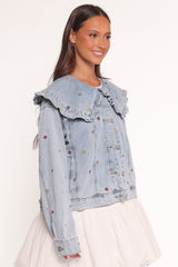 Ditsy Flower Denim Jacket - Medium Denim