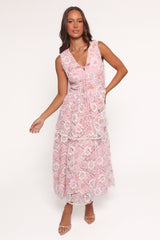 Eleanora Midi Dress - Pink Floral