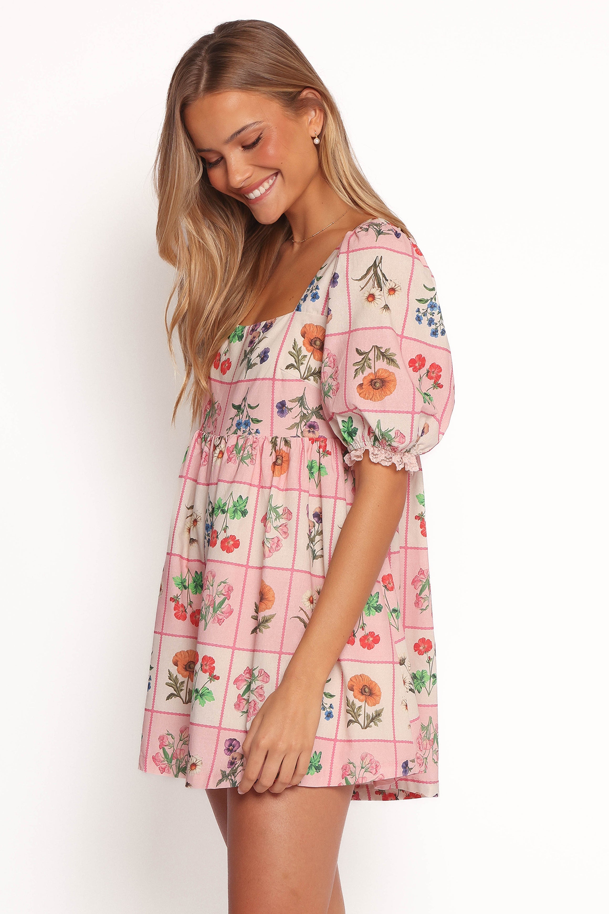 Floretta Puff Sleeve Romper - Flora Tile