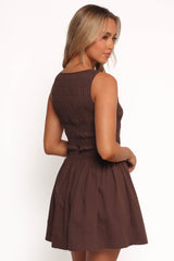 Harrison Mini Dress - Chocolate Brown