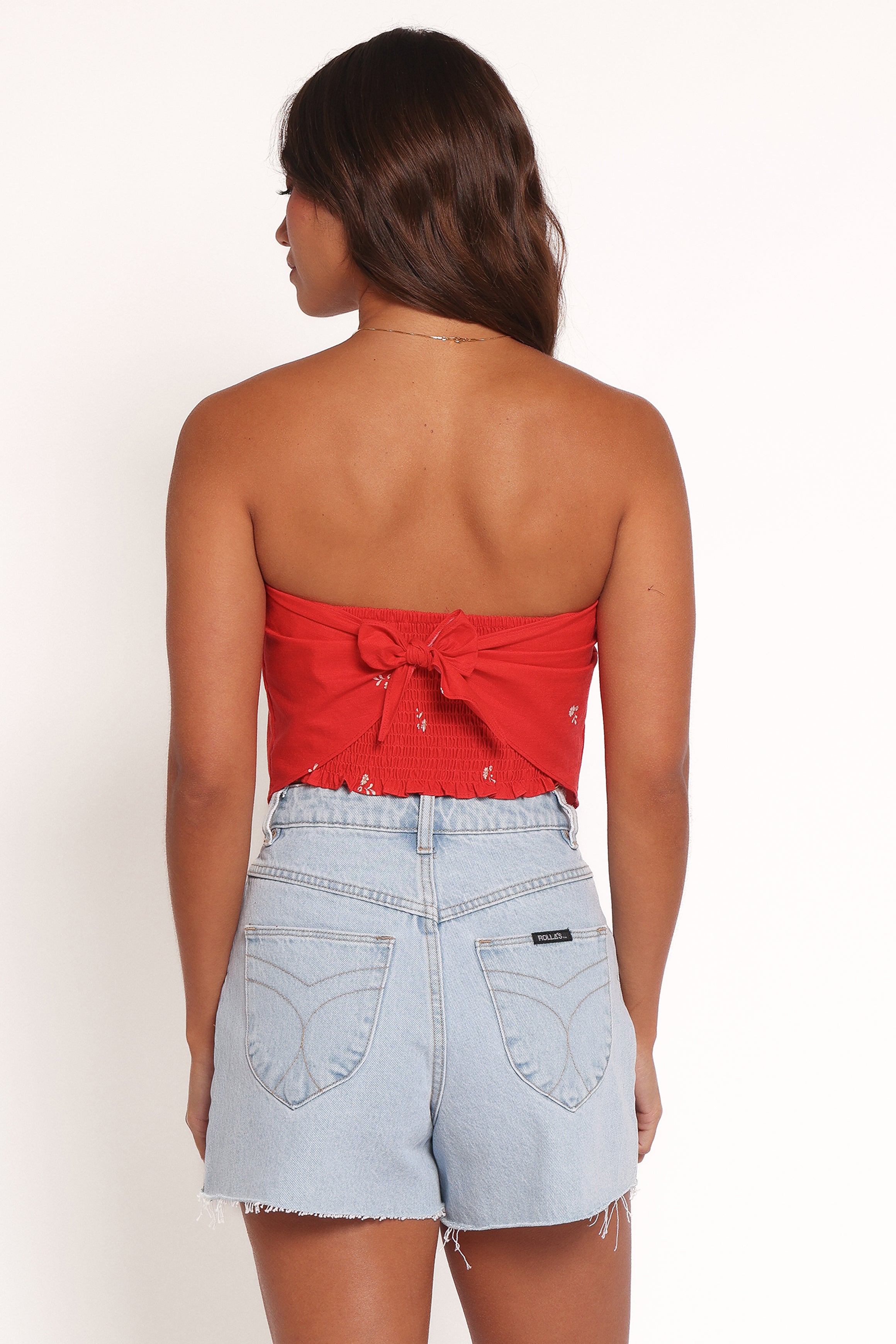 Ilara Strapless Top - Red Floral