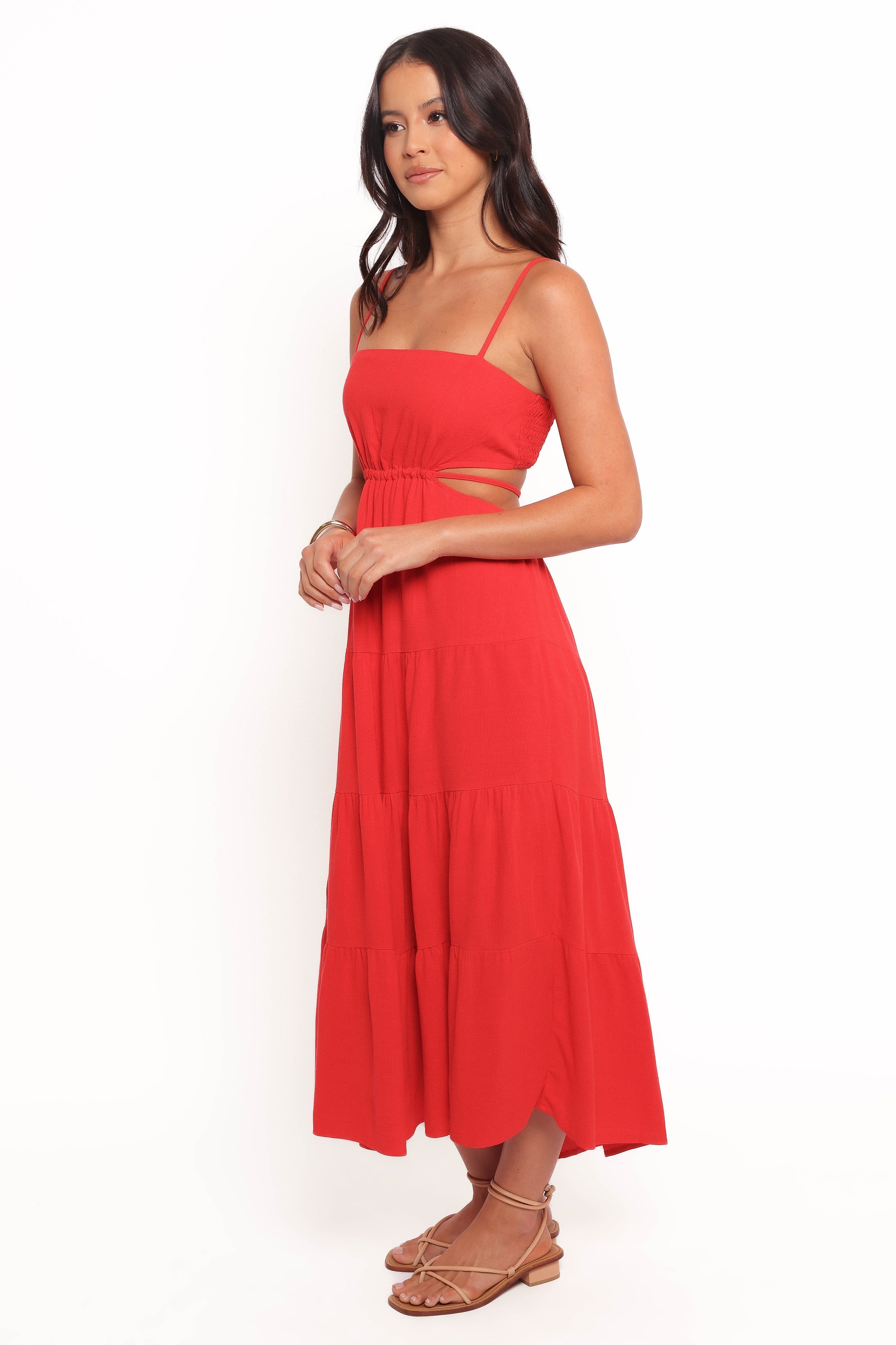 Indra Midi Dress - Red