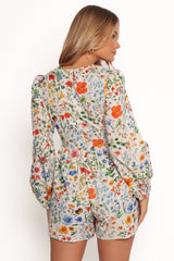 Irisa Long Sleeve Romper - Garden Floral