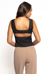 Janaina Open Back Top - Black