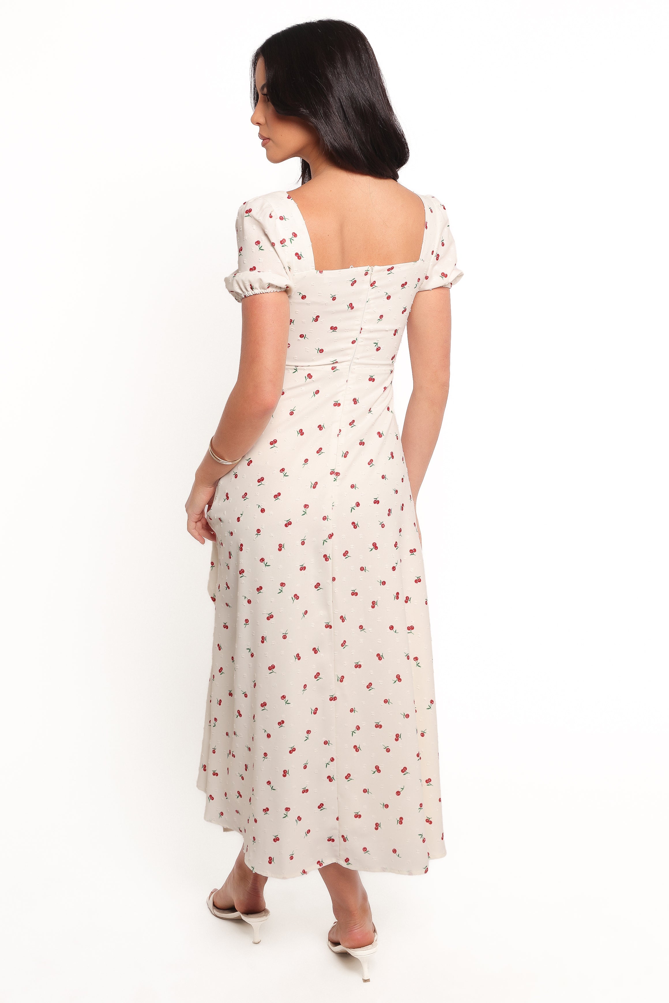 Jill Midi Dress - Cherry Print