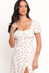 Jill Midi Dress - Cherry Print