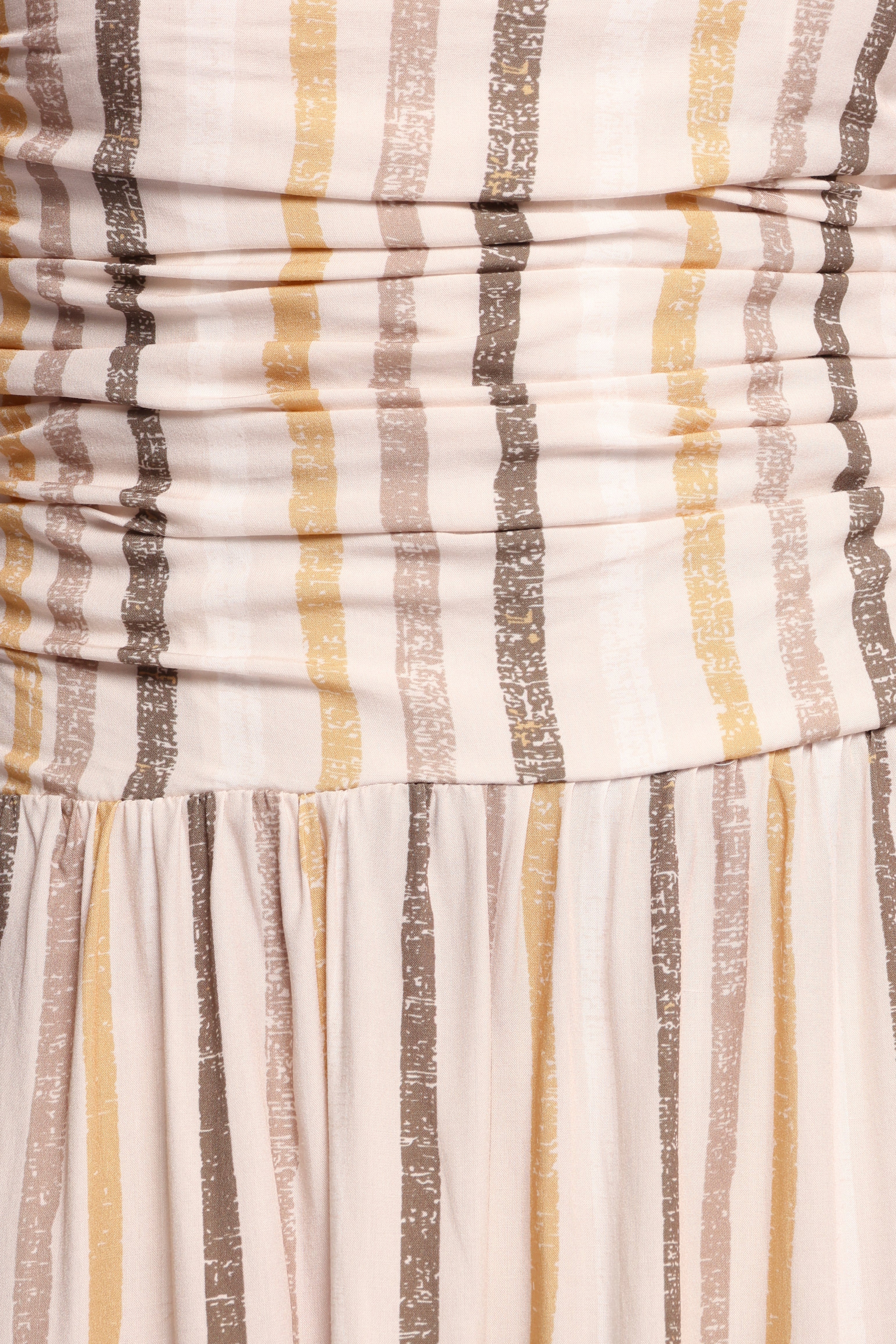 Jimena Strapless Maxi Dress - Brown Stripe