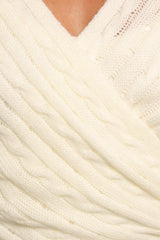 Kaelie Wrap Front Knit Top - White