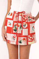 Keely Mini Skirt - Cherry