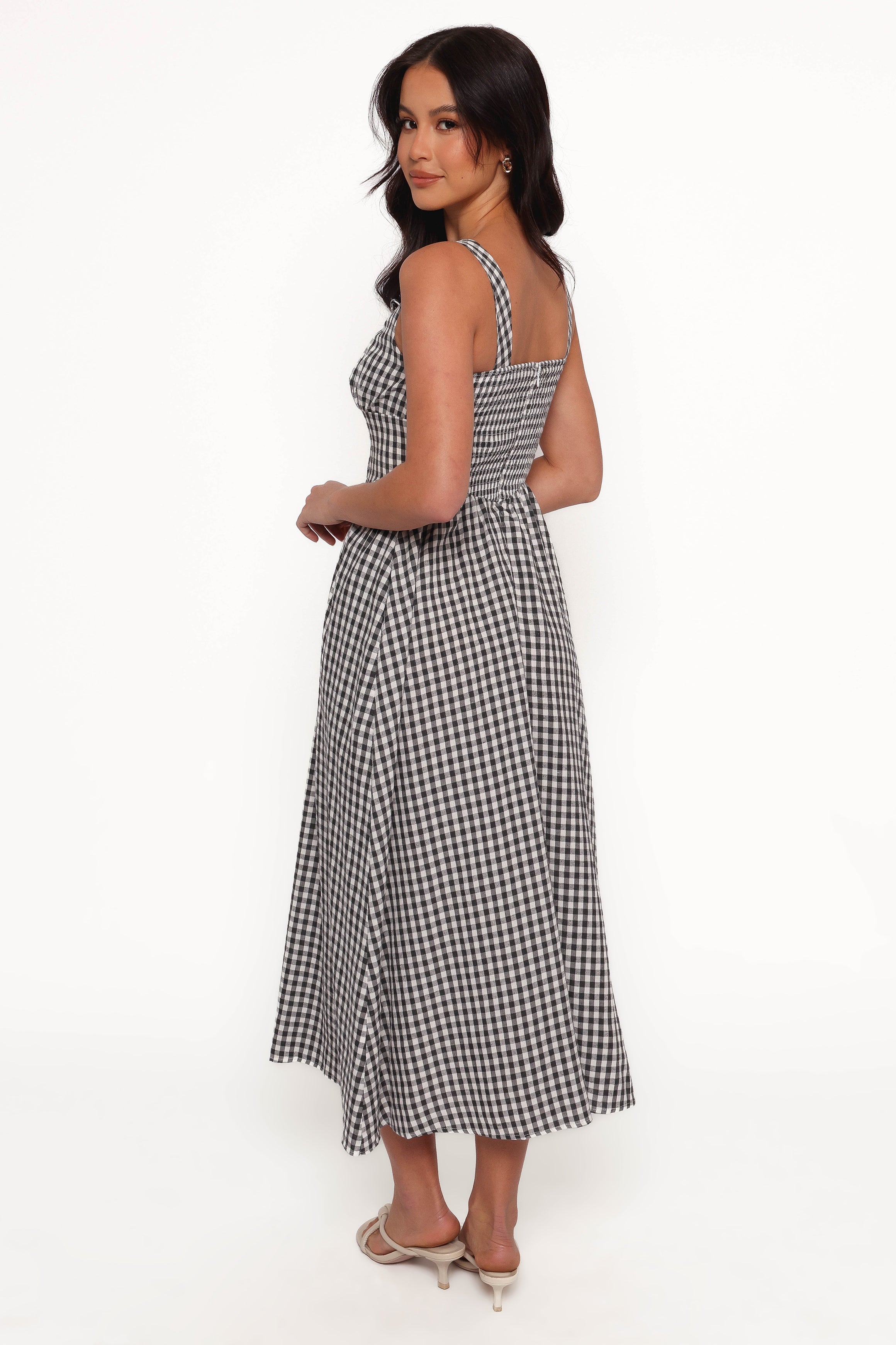 Kinslee Midi Dress - Black Gingham