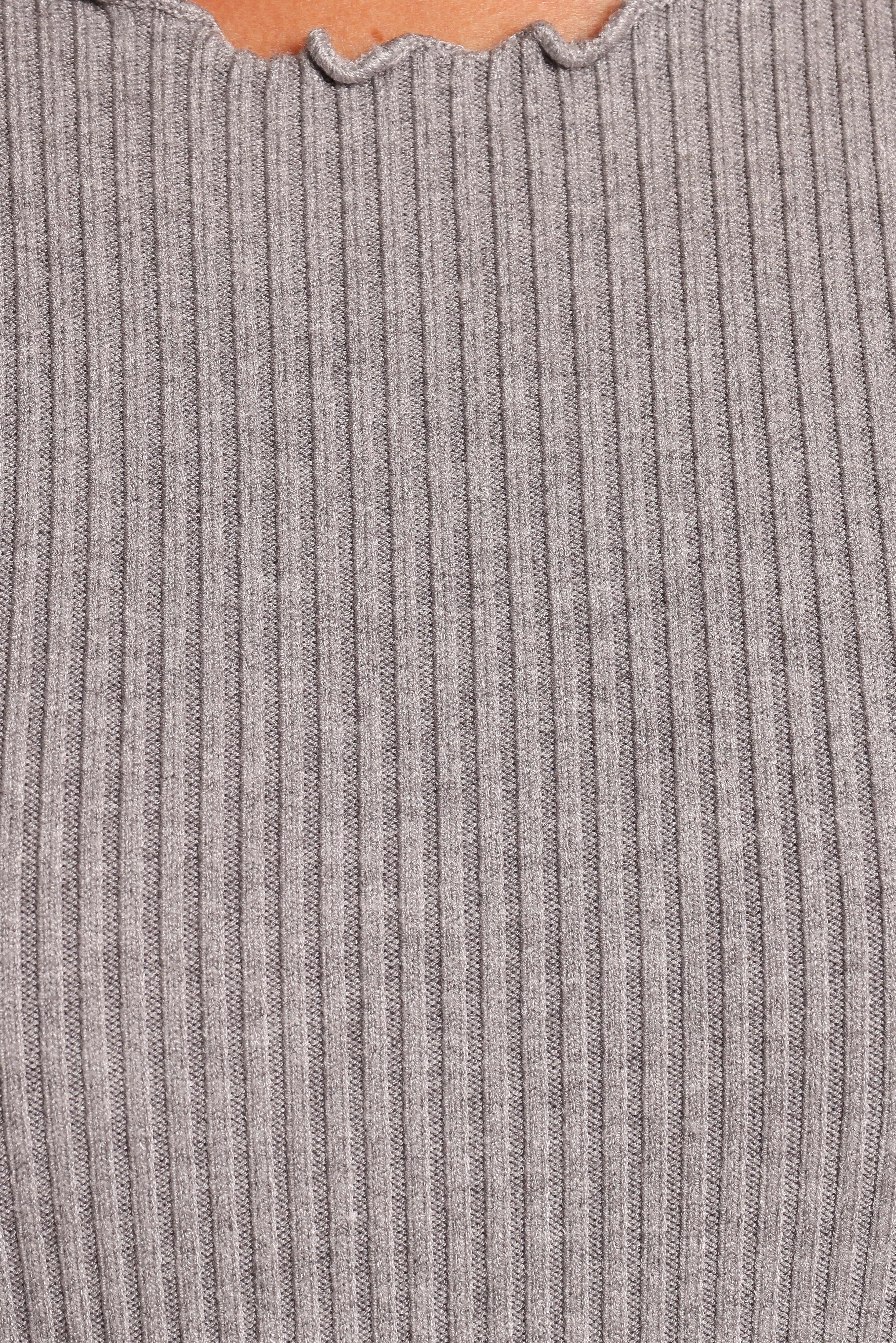 Kya Short Sleeve Knit Top - Light Grey