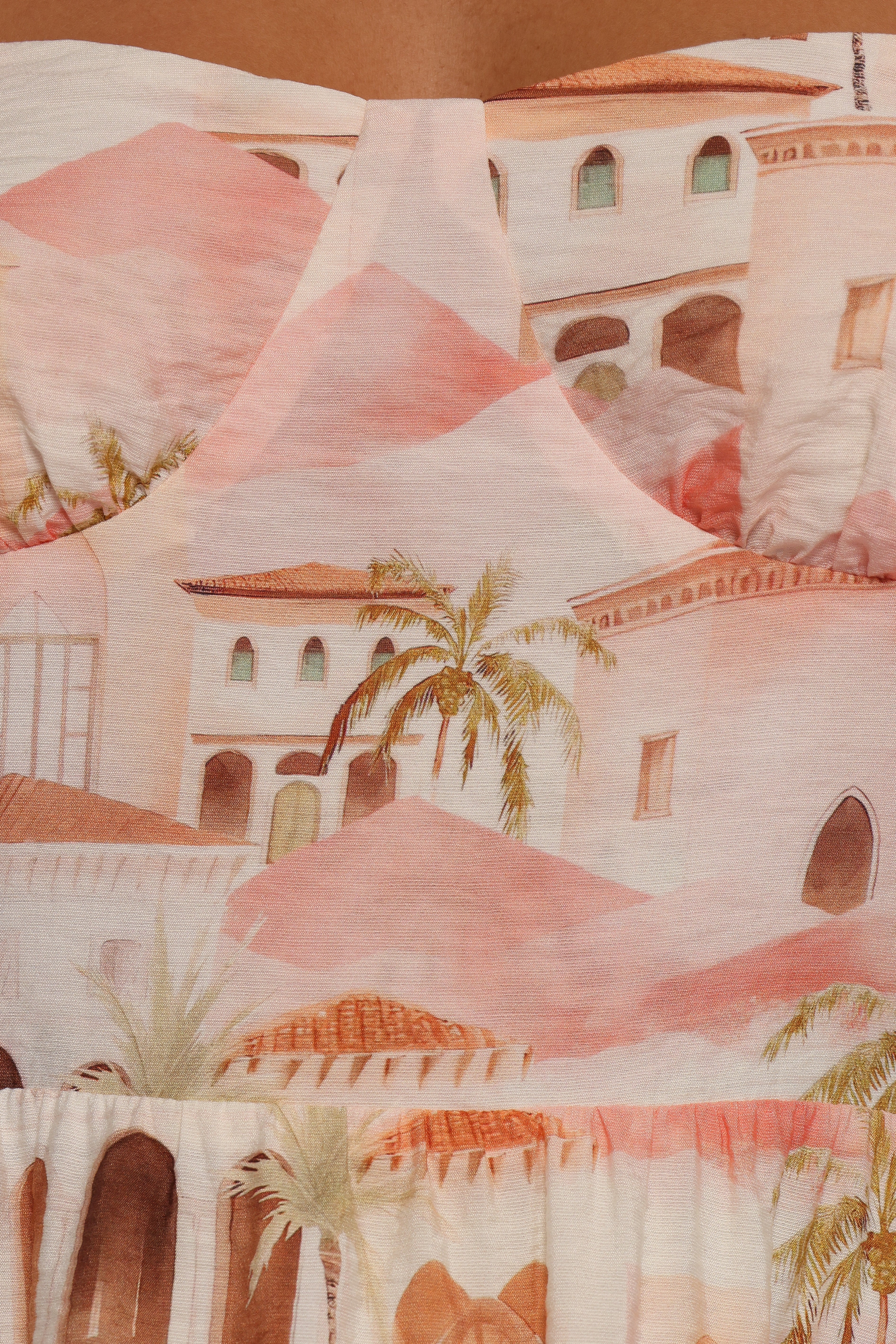 Laurette Midi Dress - Tan Print