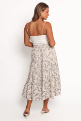 Lennon Maxi Skirt - Brown Ivory