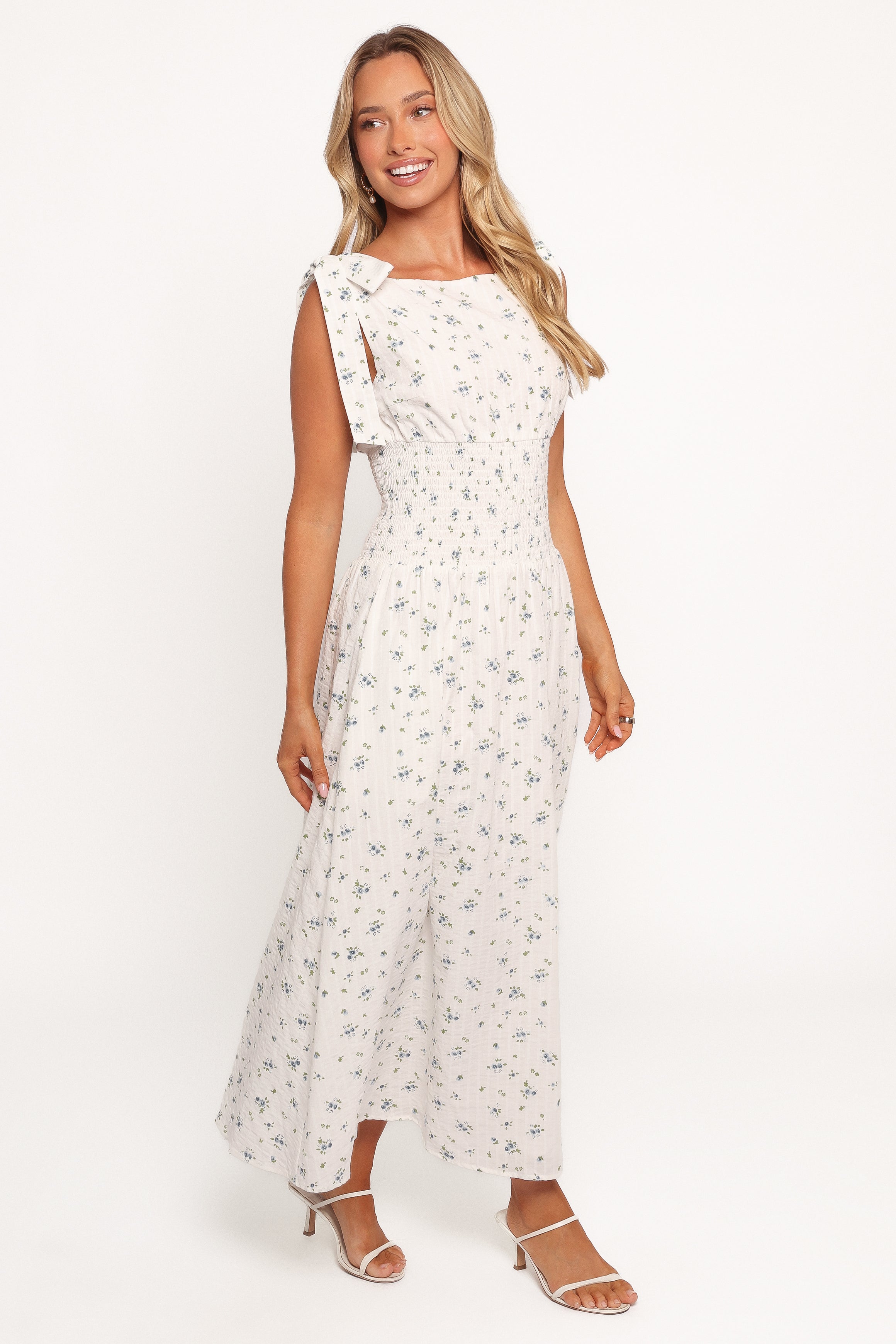 Leticia Midi Dress - Blue Ditsy Floral