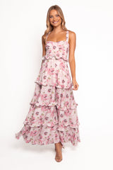 Lillee Tiered Maxi Dress - Pink Bloom