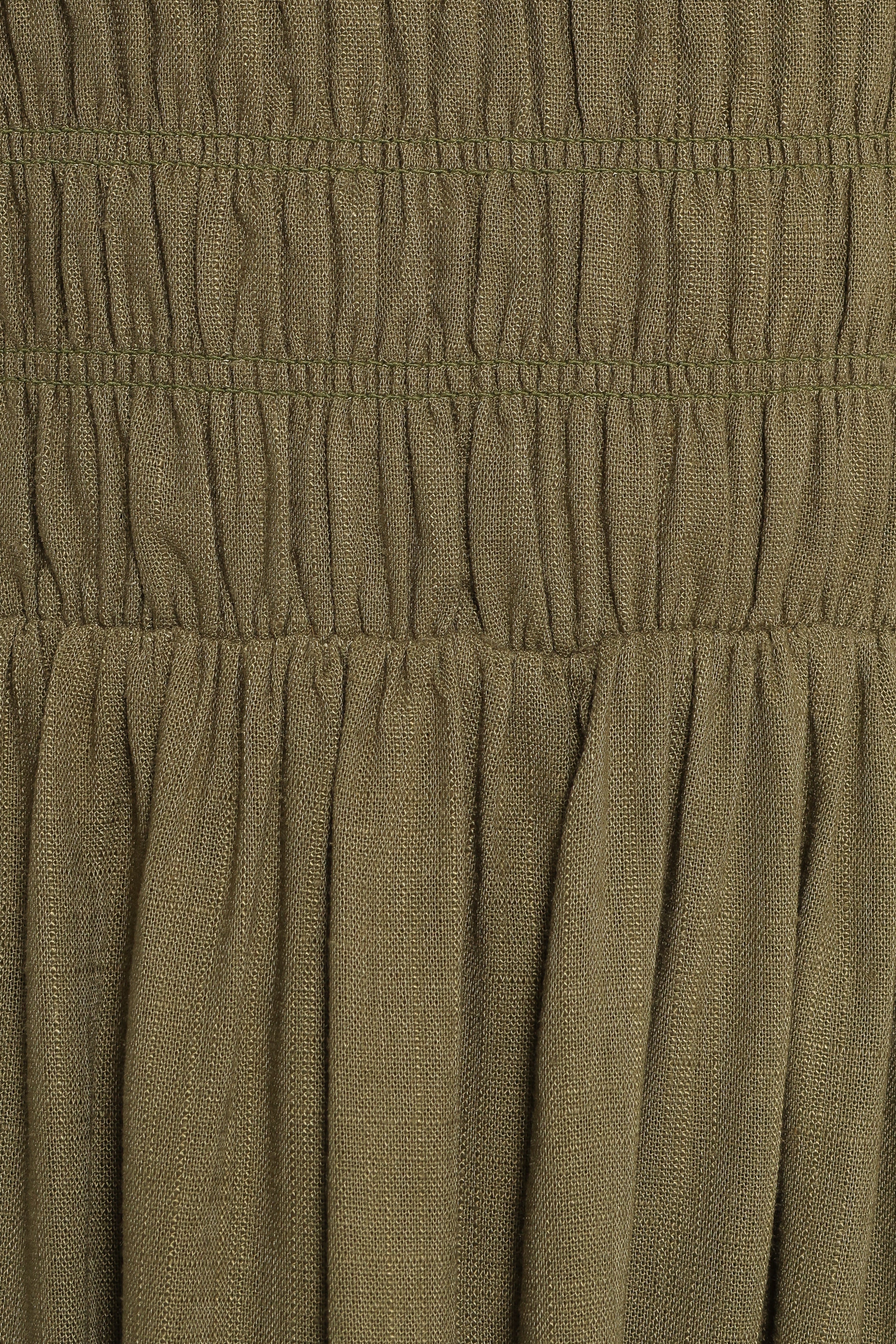 Linsey Strapless Midi Dress - Olive Green