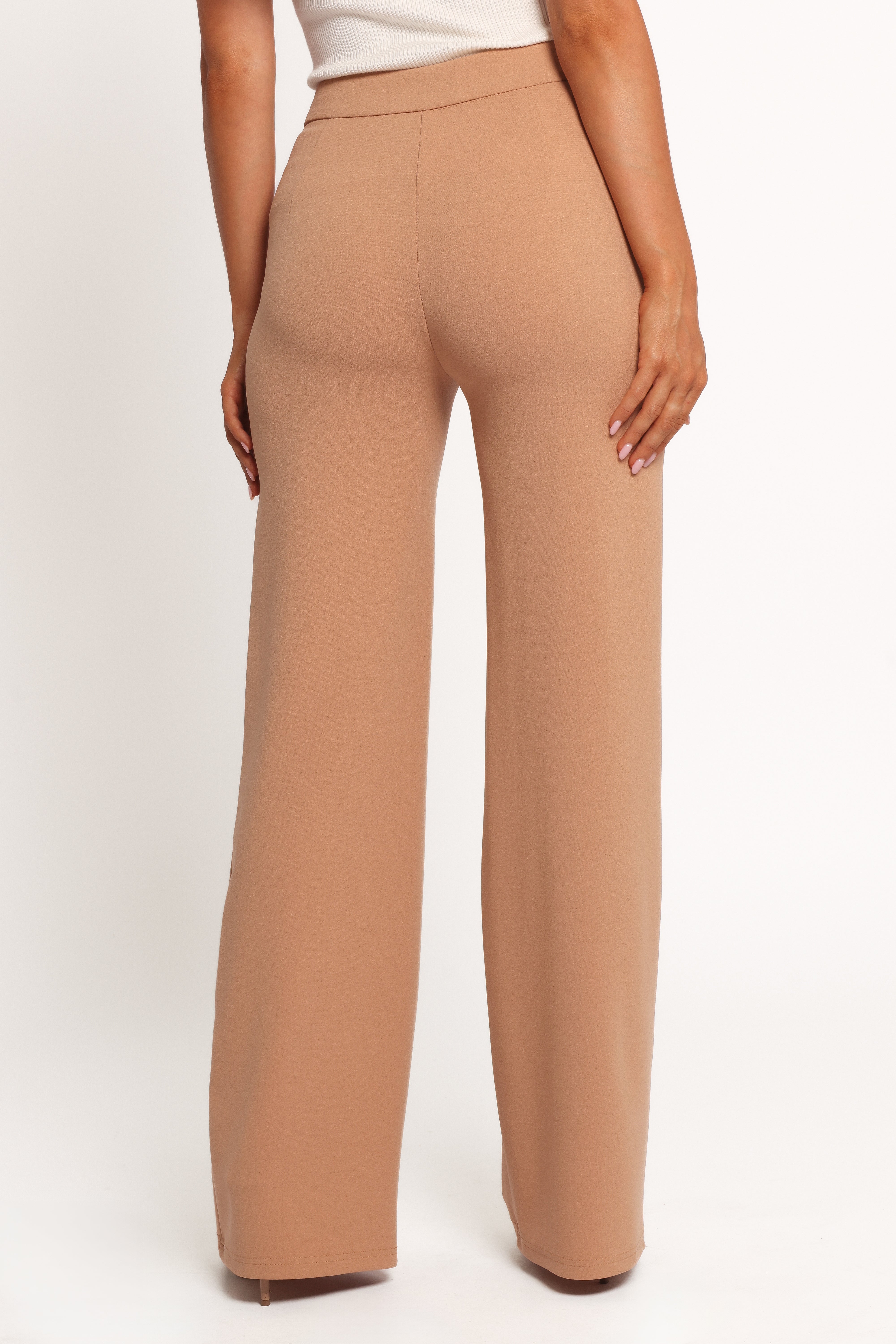 Liora Flat Front Knit Pants - Mocha