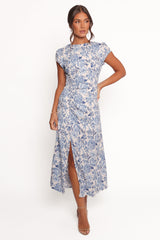 Lisbeth Midi Dress - Blue Floral
