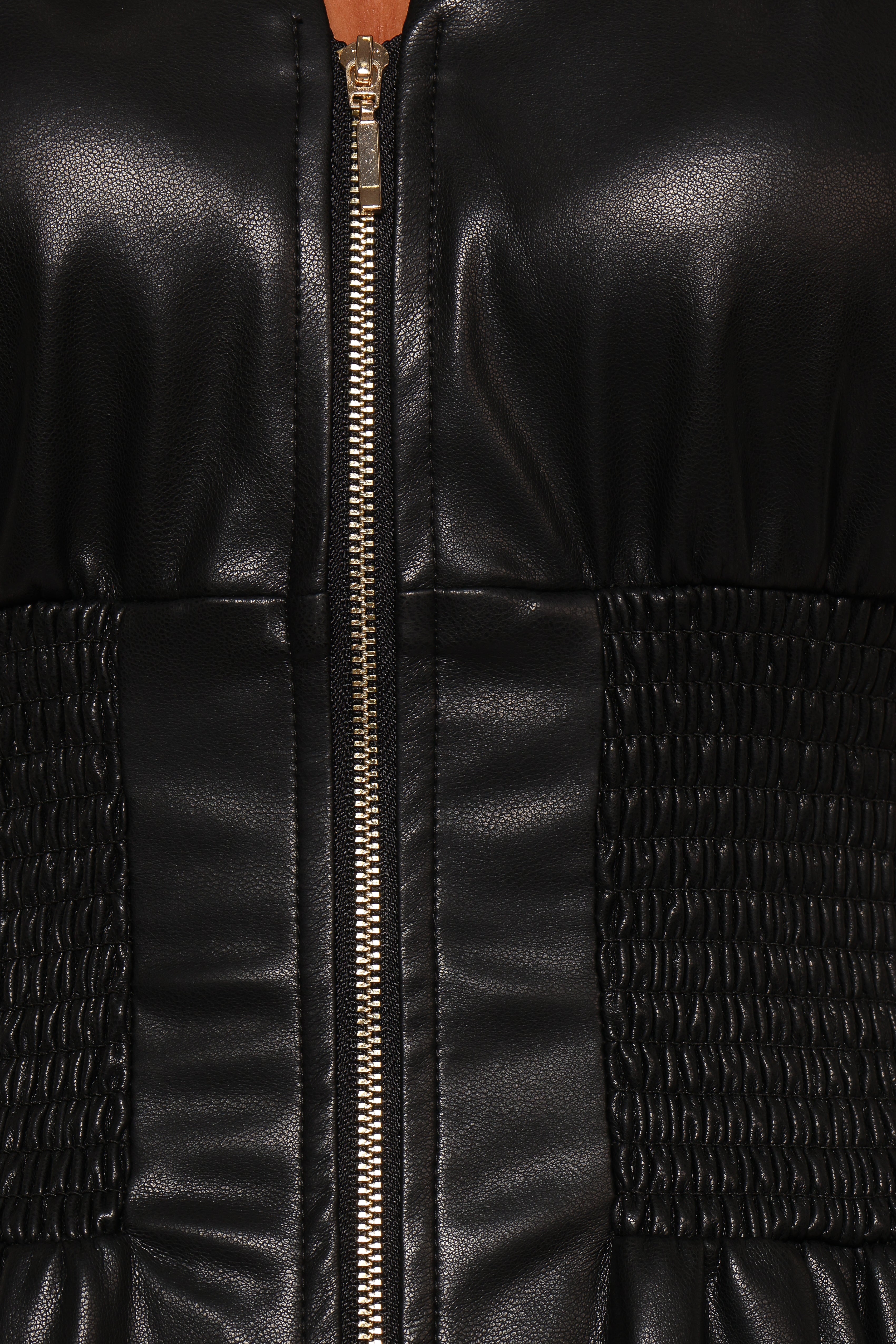 Lizzi Faux Leather Midi Dress - Black