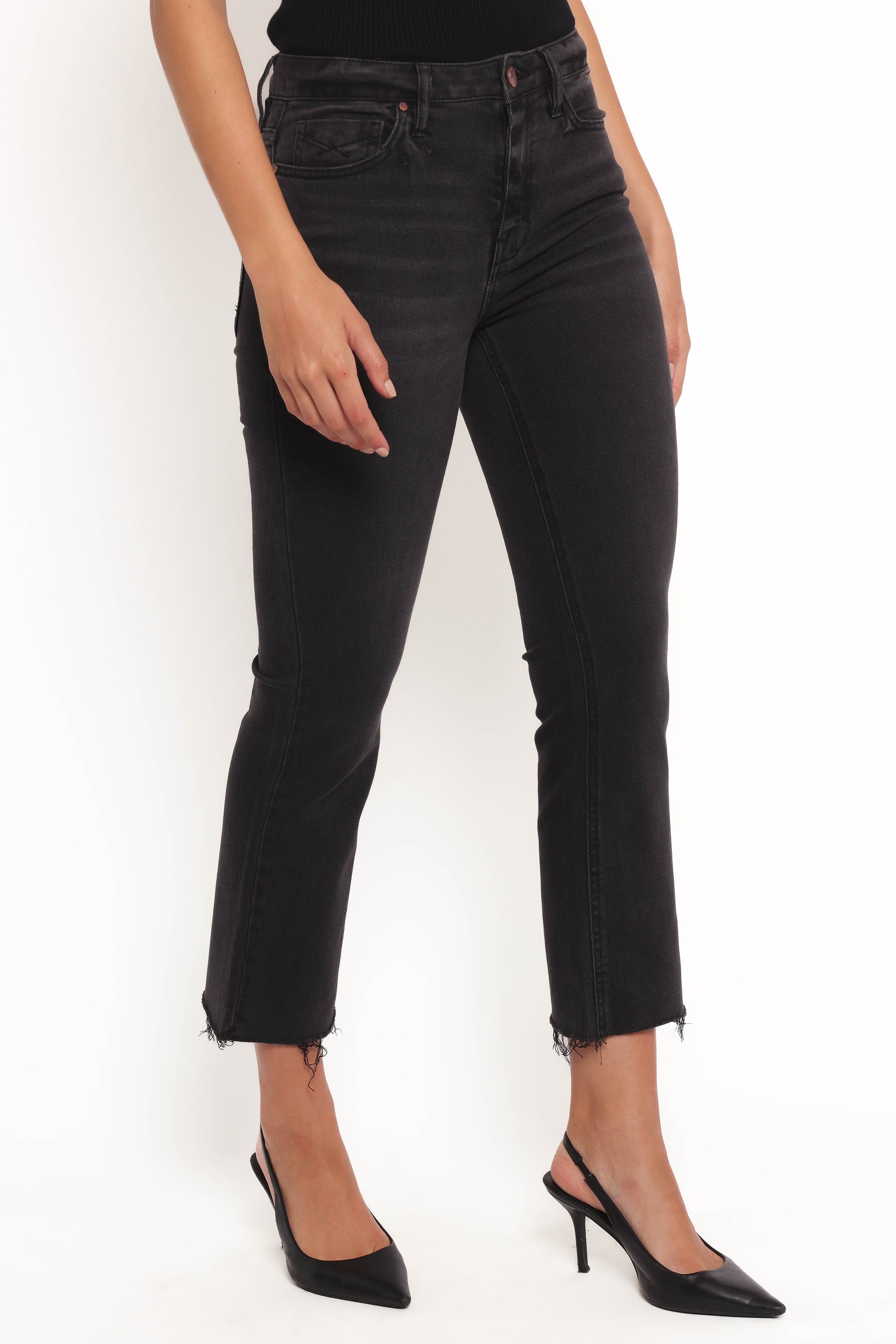 Marlow Mid Rise Crop Flare Jeans - Psych