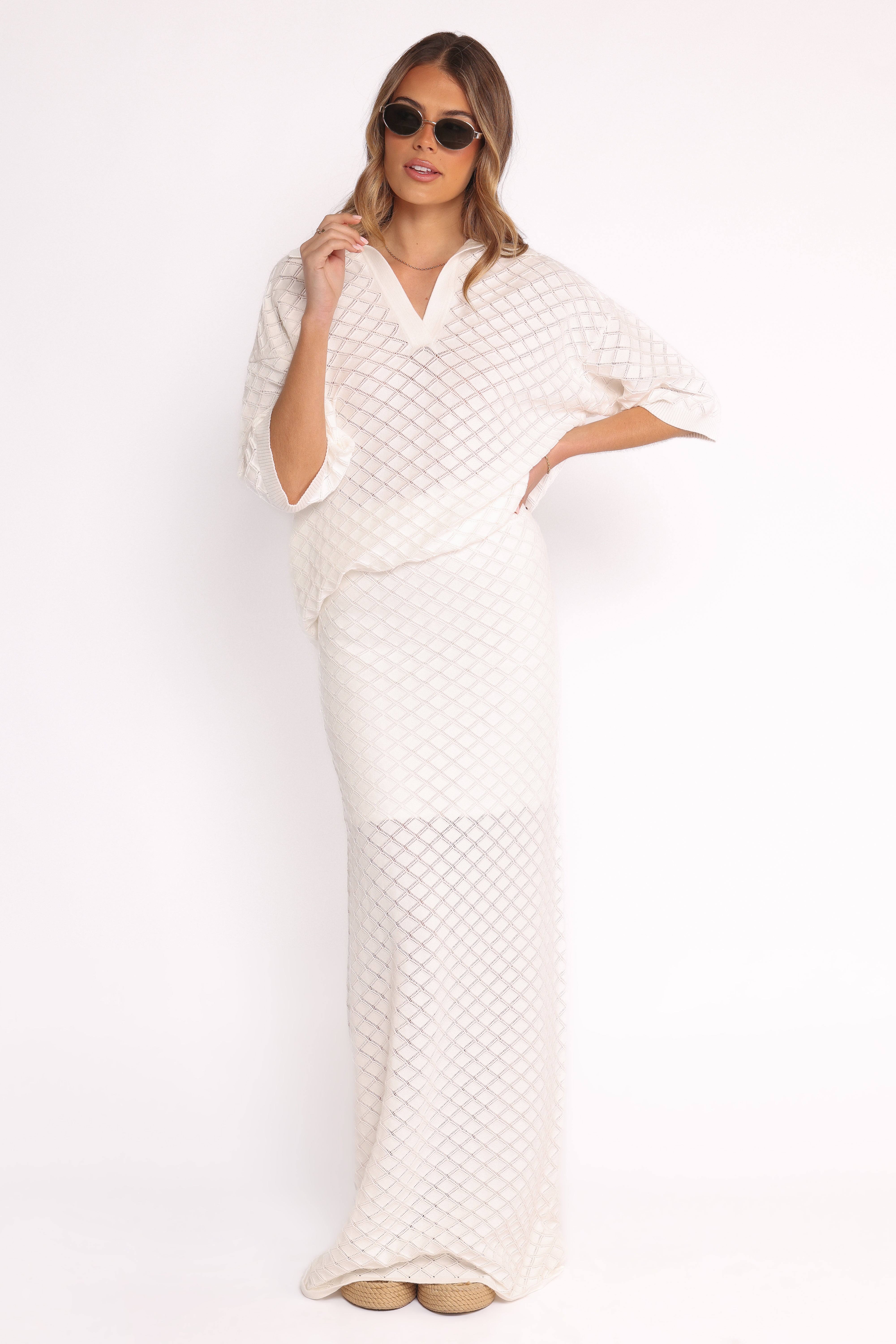 Meera Midi Skirt - White