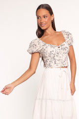 Monira Top - Brown Ivory