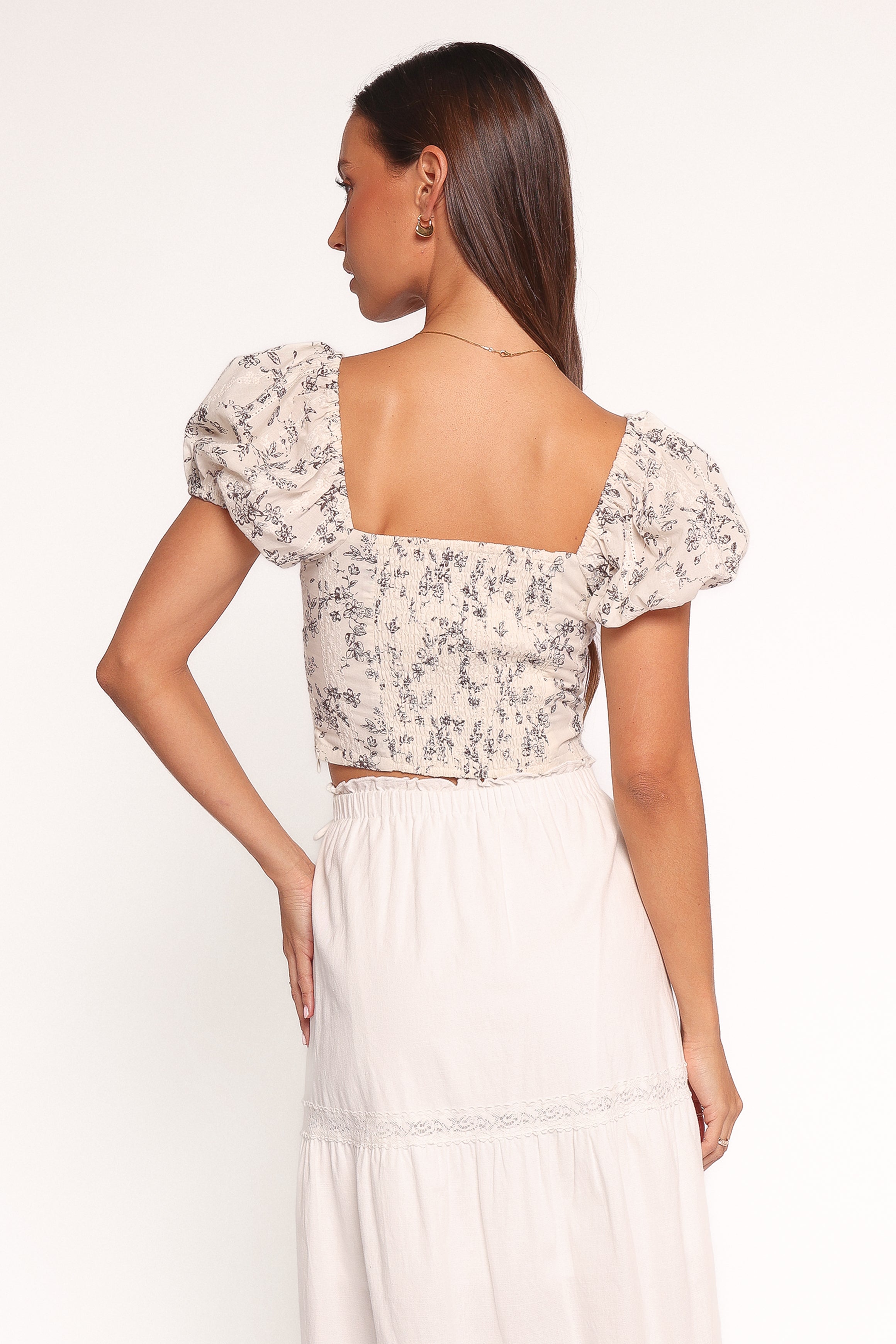 Monira Top - Brown Ivory