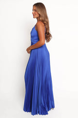 Naira Pleated Maxi Dress - Blue