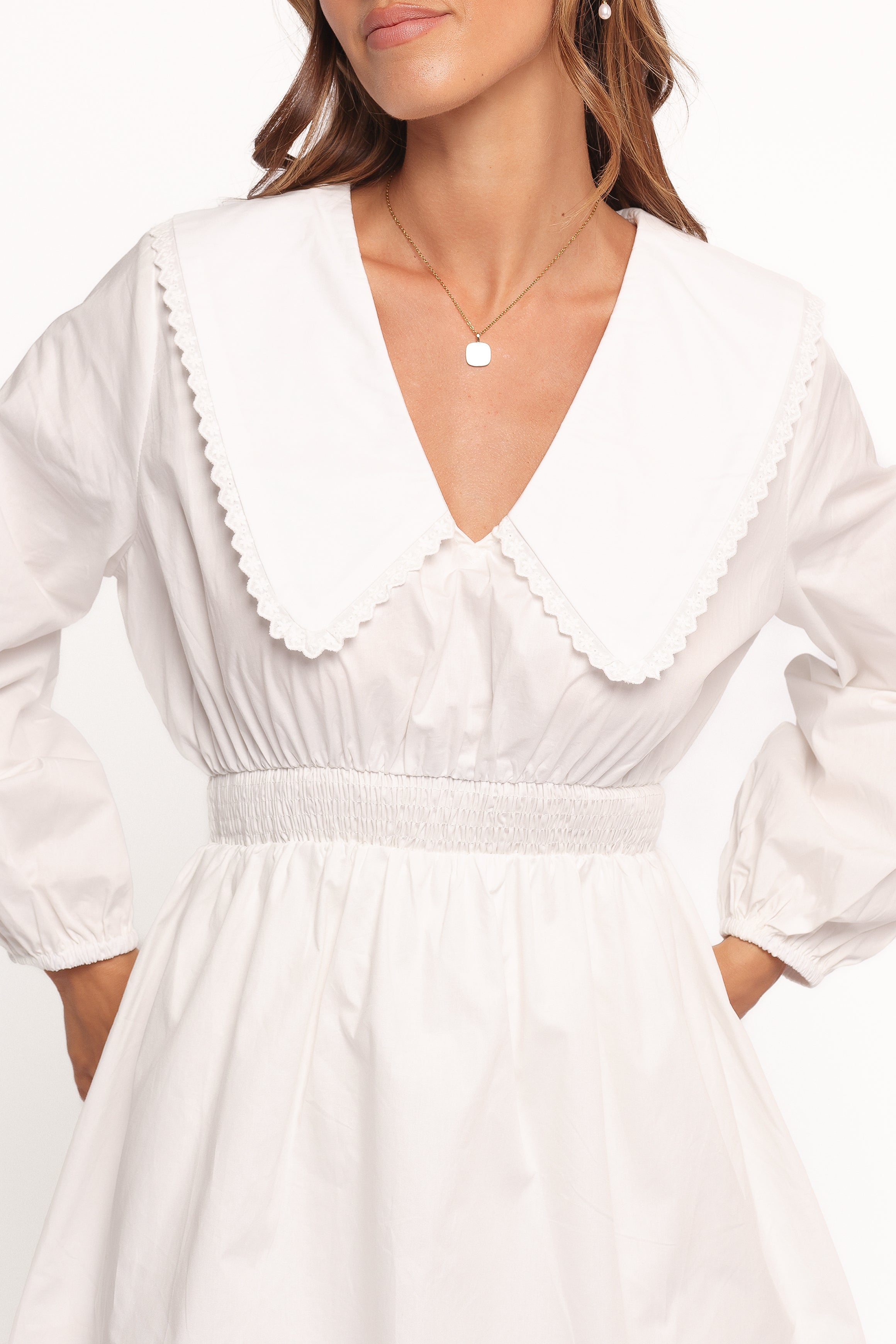 Nerida Long Sleeve Mini Dress - White