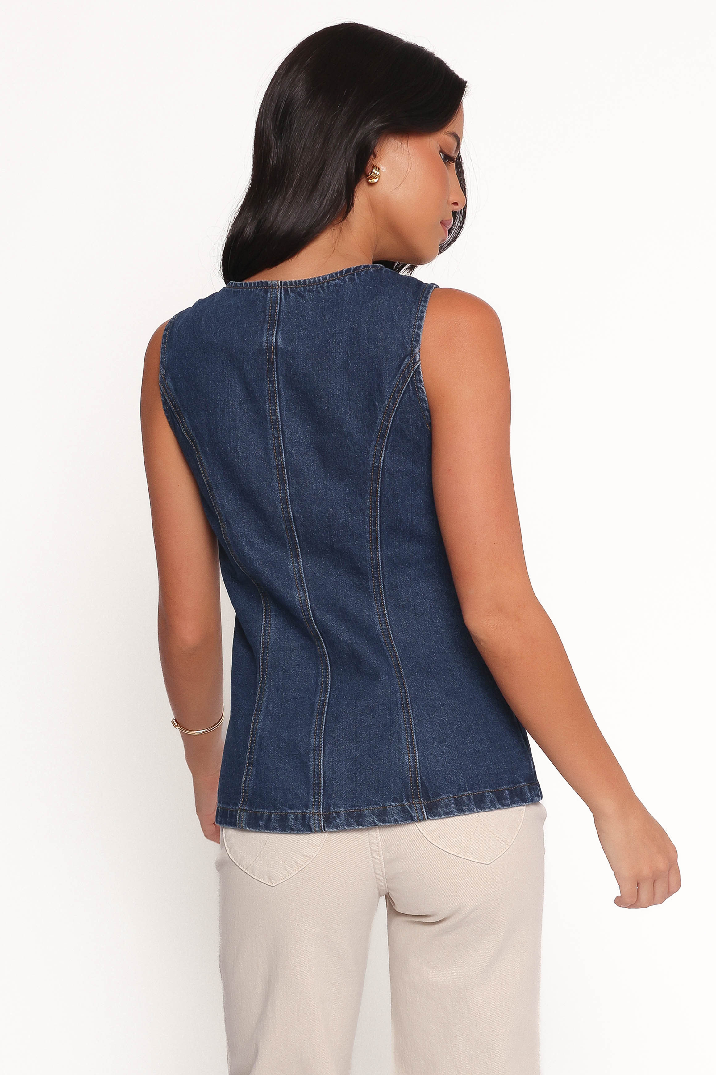 Nessa Denim Vest - Blue