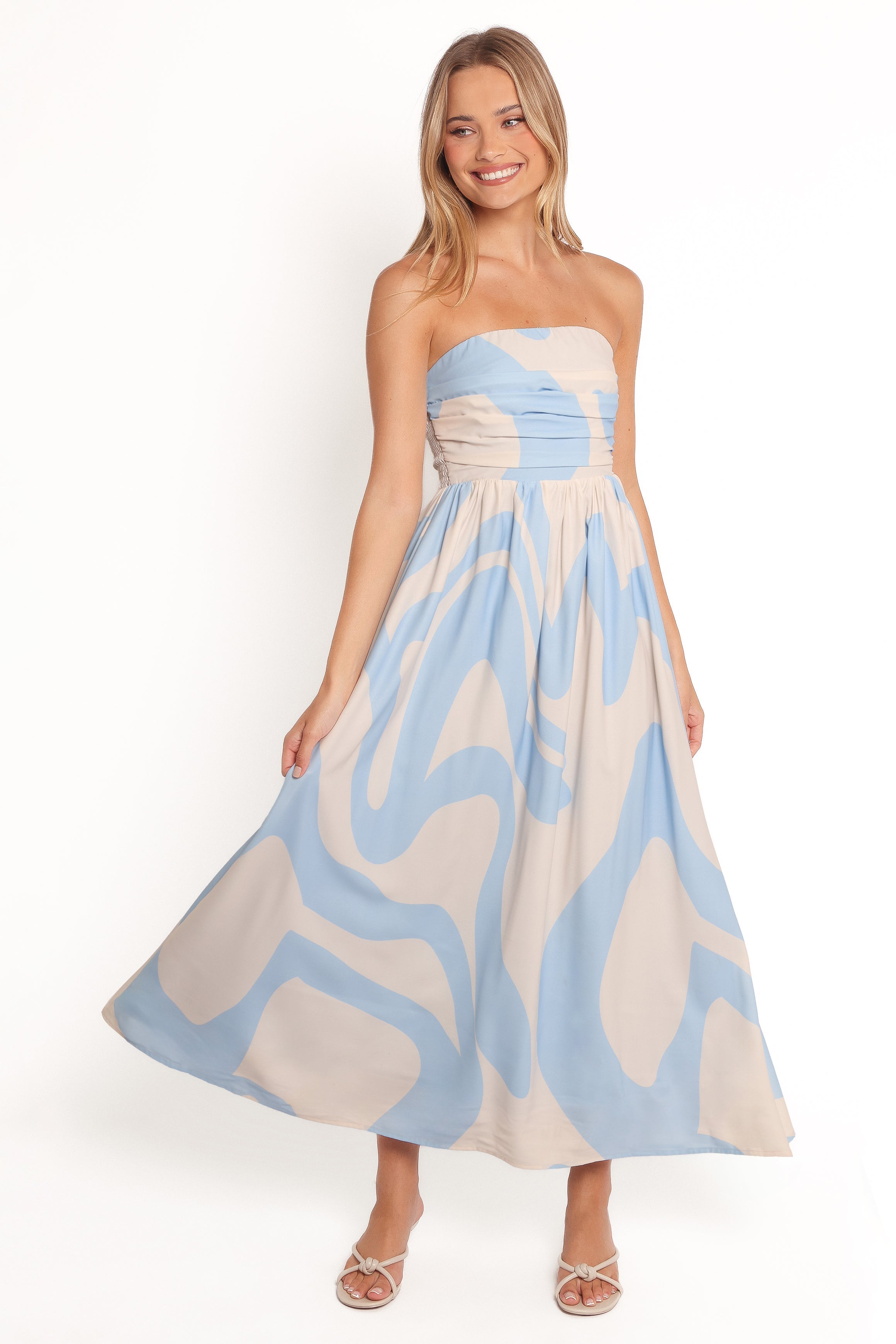 Nesta Maxi Dress - Blue Cream