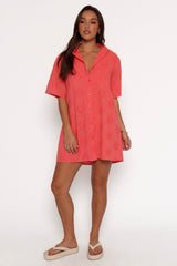 Norah Mini Dress - Coral