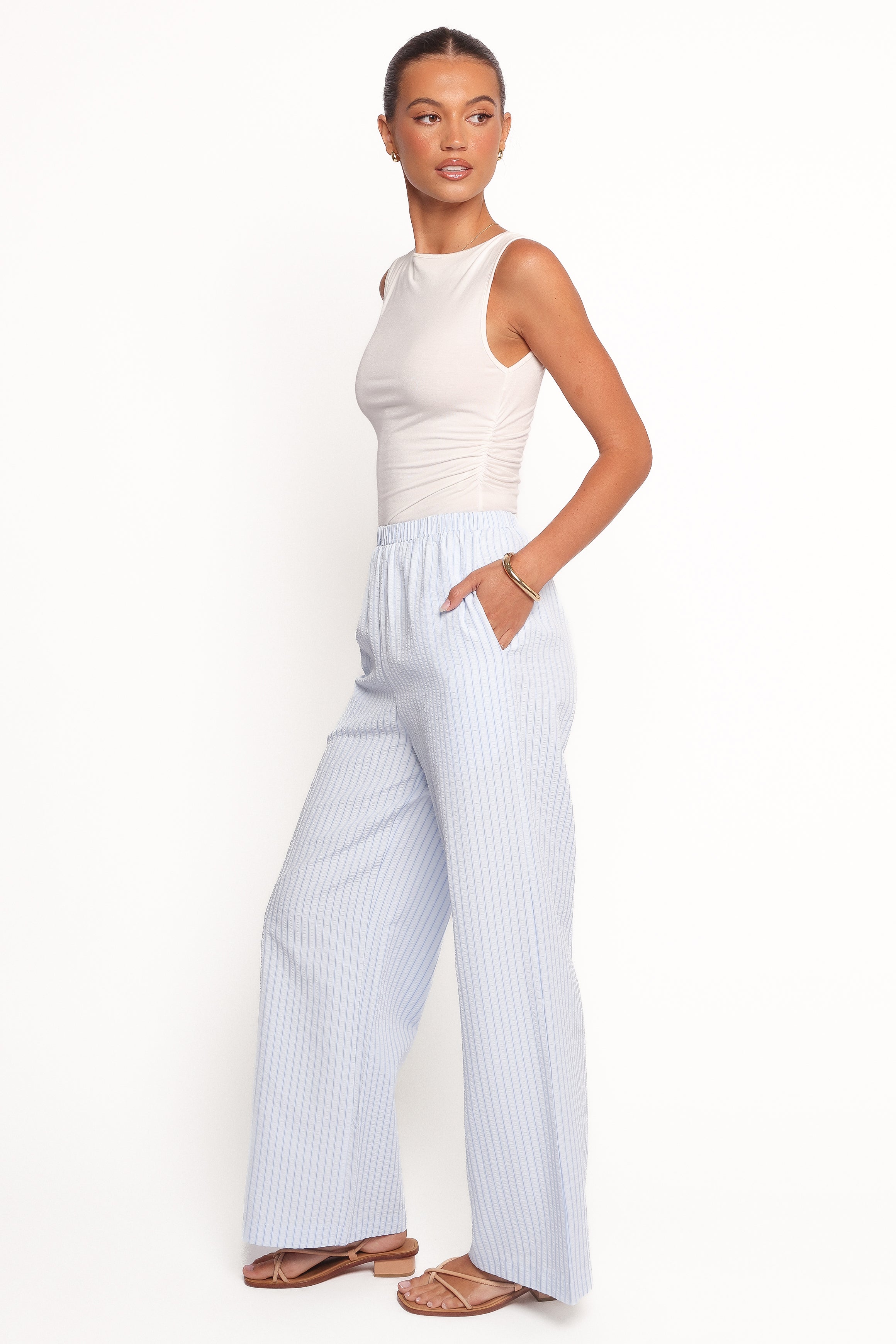 Peyton Striped Pant - Blue