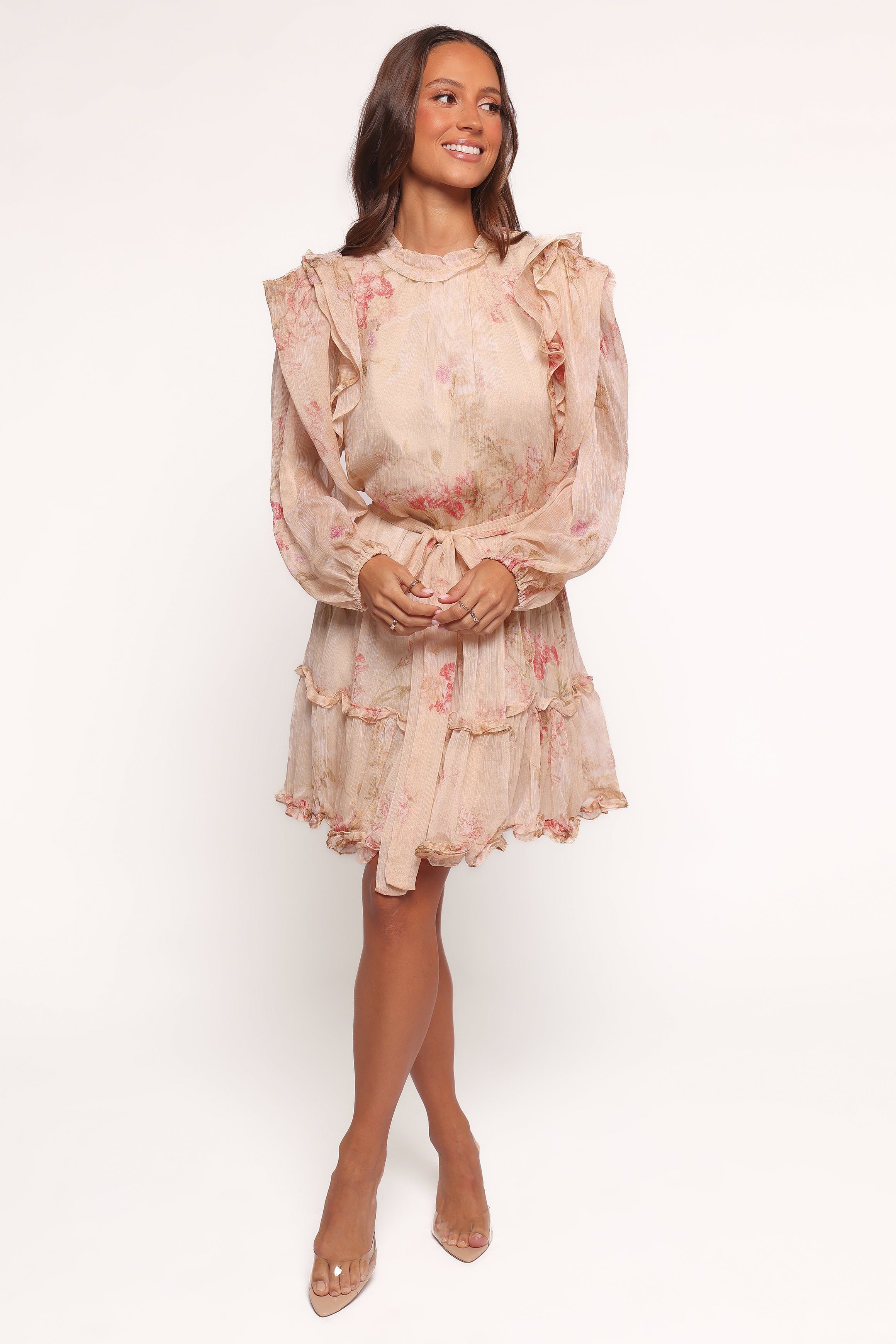Phaedra Long Sleeve Mini Dress - Soft Rose