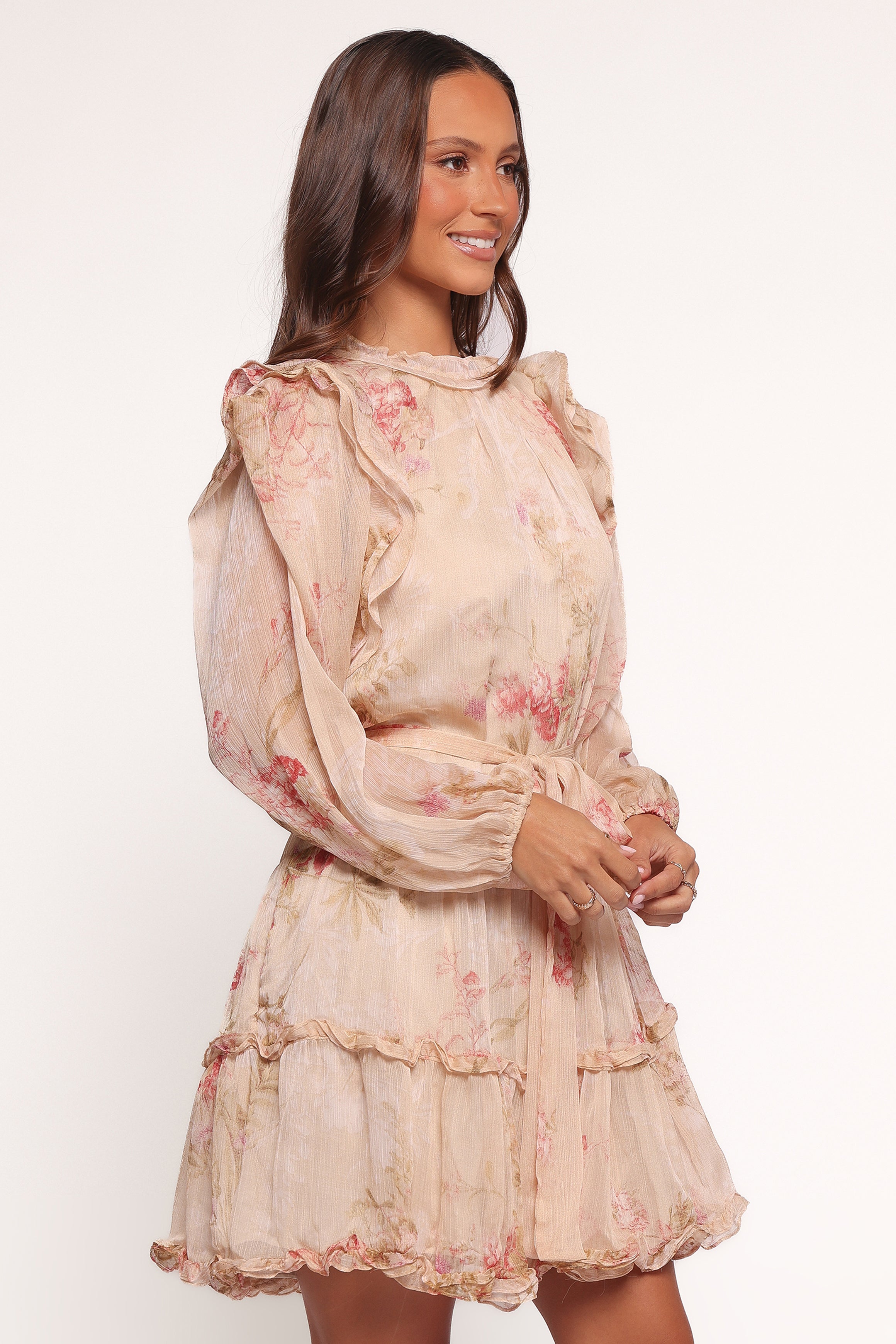 Phaedra Long Sleeve Mini Dress - Soft Rose
