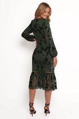 Pierre Long Sleeve Maxi Dress - Deep Velvet Green