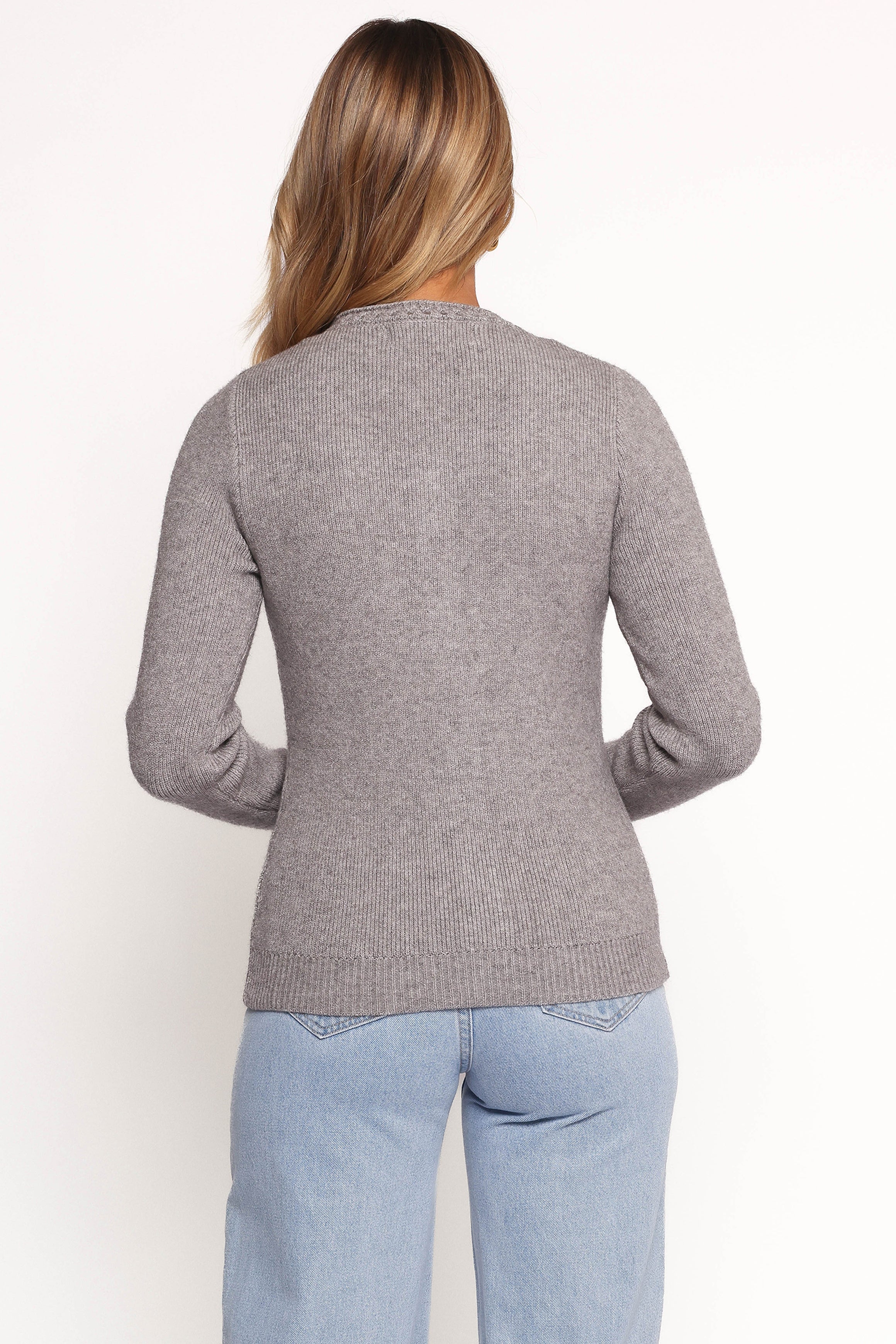 Quay Button Front Cardigan - Heather Grey
