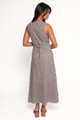 Queenie Midi Dress - Brown Gingham