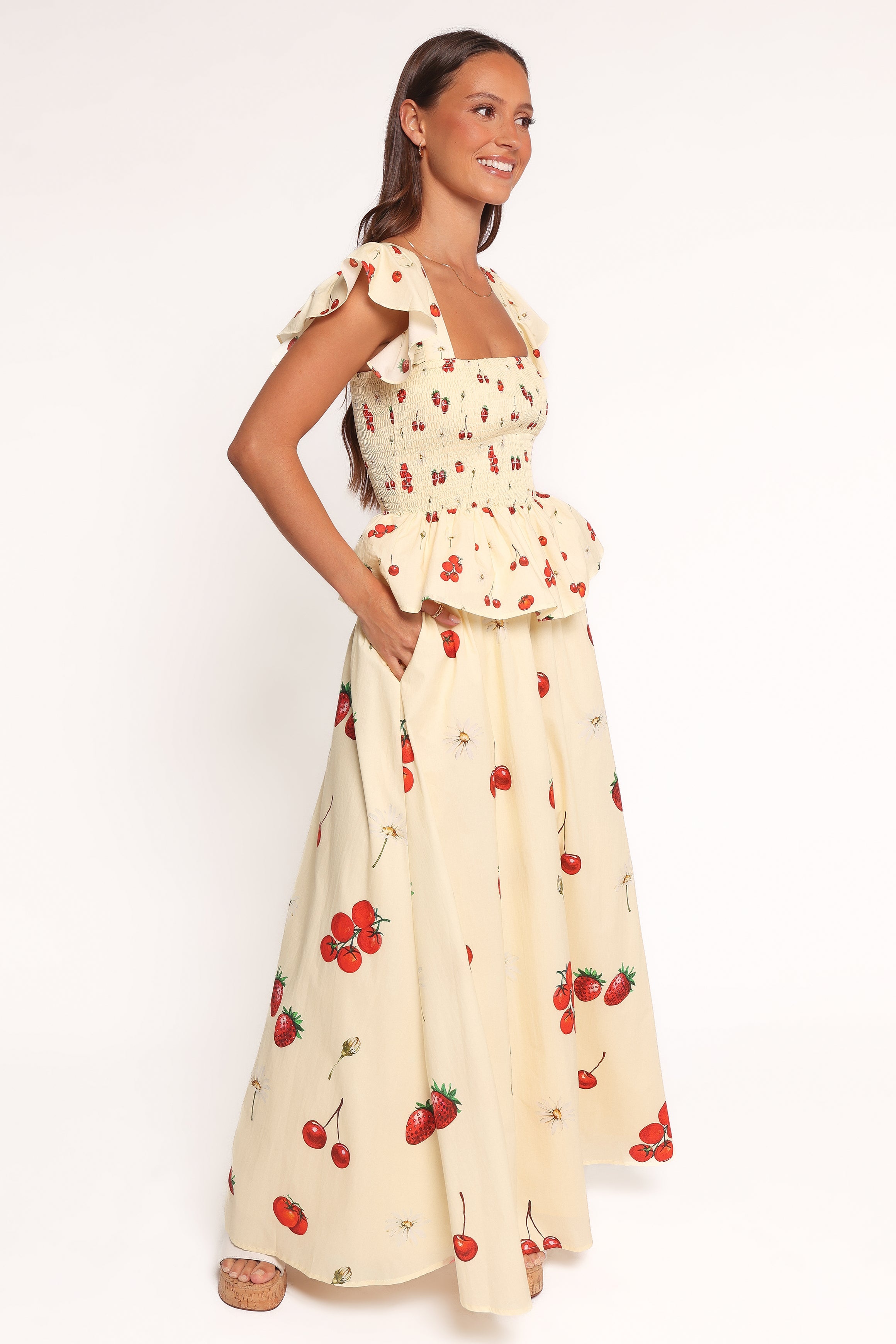 Remira Midi Skirt - Yellow Cherry